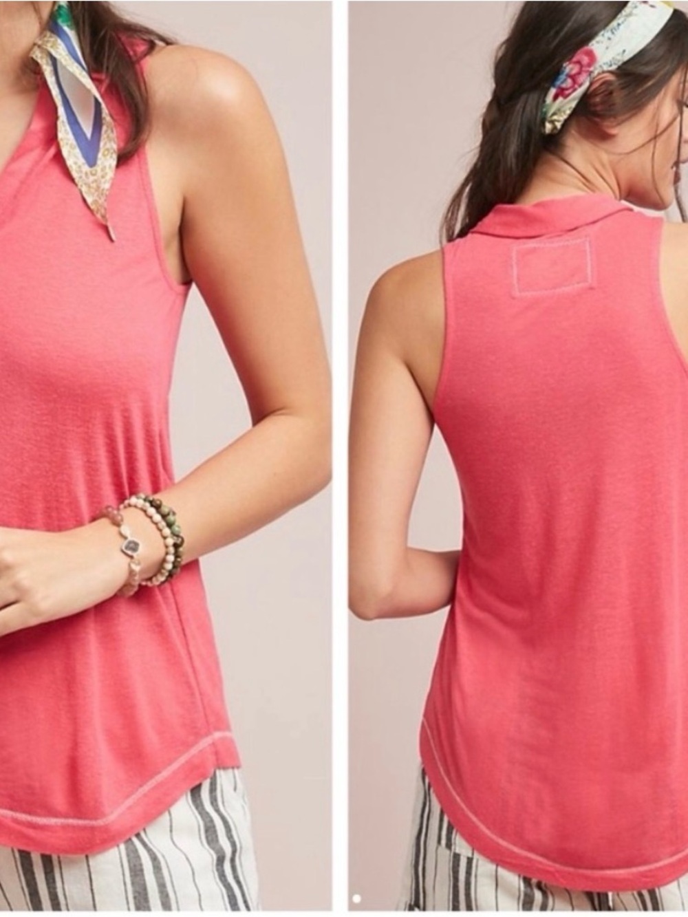 Anthropologie Coral Racerback Tank Top
